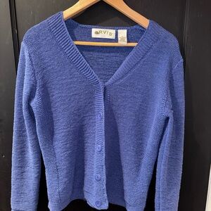 Orvis Women’s Periwinkle Blue V-Neck Button Front Cardigan